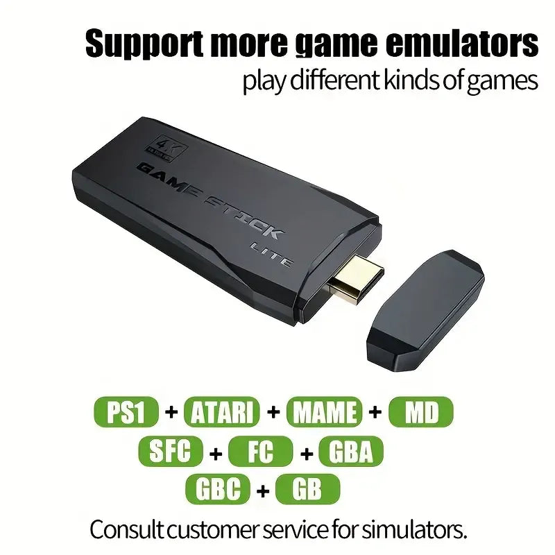 Video Game Stick Lite 4K Video Game M8 Console 64GB Double Wireless Controllers com 10.000 jogos Retro