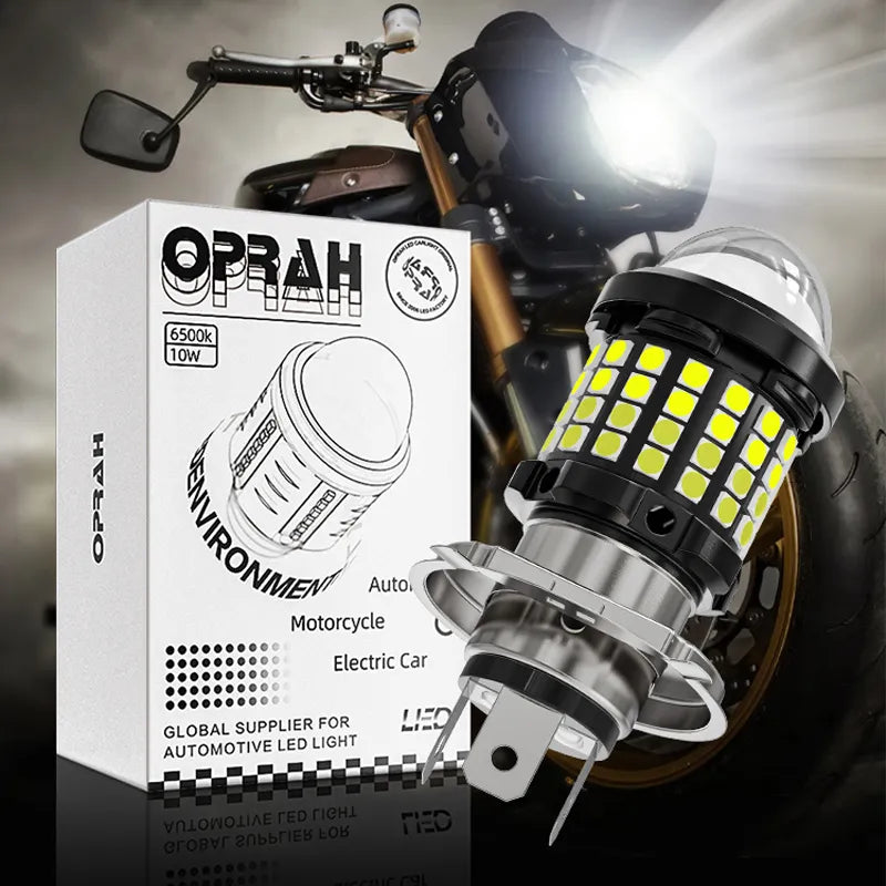 Lâmpada Led Oprah H4 com projetor focal para motos e carros