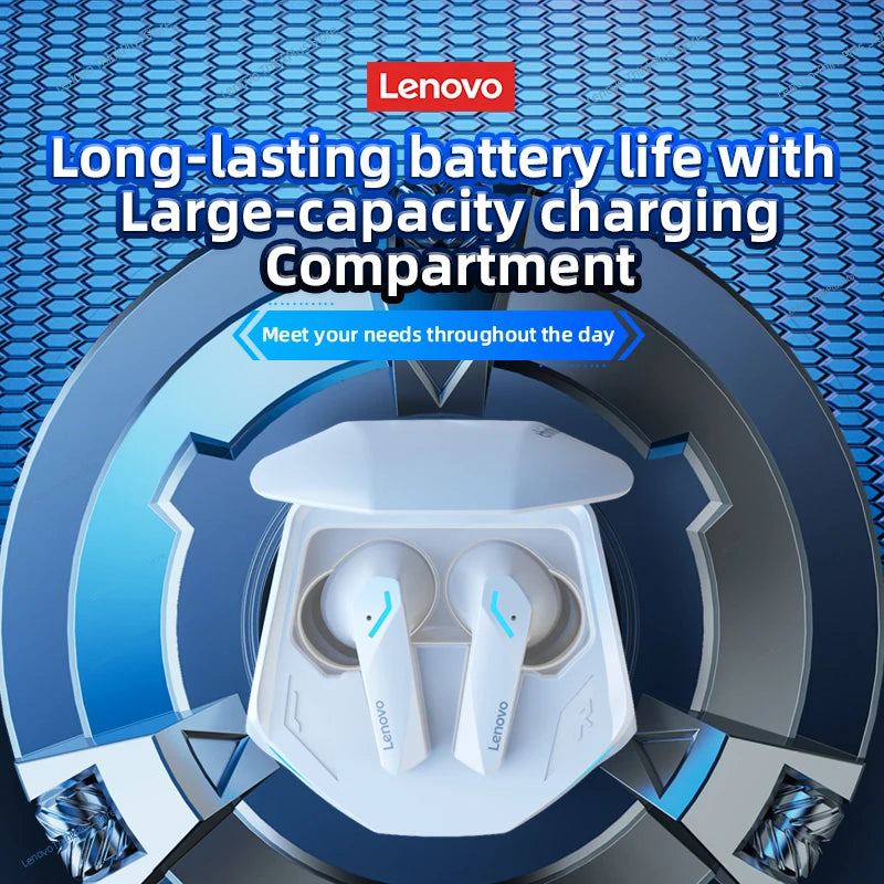 Fone de ouvido Lenovo gm2 pro 5.3, bluetooth sem fio, fones com baixa latência, chamada no modo duplo, gaming headset com microfone